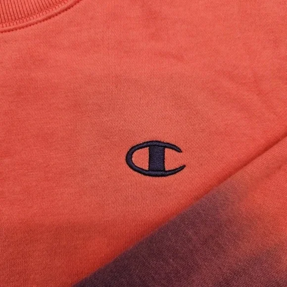 Champion Mens Sweatpants Fleece Shirt XLarge Orange Burgundy Ombre Joggers Set - Picture 11 of 12